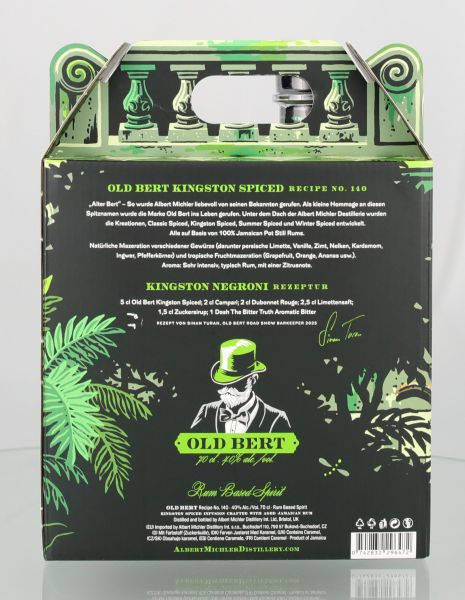 Preview: Old Bert Kingston Spiced Set mit Rum Glas 40% vol. 0,7L (Rumbasis)